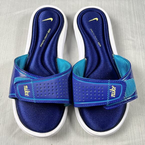 Nike Comfort Footbed 2 Women’s Size 7 Blue Sandals Strap Flip Flops 360883-472 - Picture 1 of 4